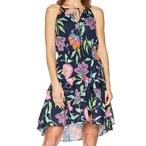 Taylor Tropical Floral High Low Dress